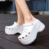 Zomer Vrouwen Klompen Snel Droog Wiggen 플랫폼 Tuin Schoenen Strand Sandalen Thuis 슬리퍼 Dikke Zool Verhoogd Flip Flops Voor 220611