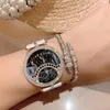 腕時計女性の時計革の贅沢な気質象眼タンダヤモンドギフト愛好家の橋のためのデート