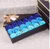 18pcs Rose Soap Flower Box Mariage des cadeaux de la Saint-Valentin Rose Bath Body Roses Fleurs de savon floral F0620