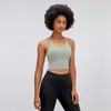 Solid Color Thin Shoulder Belt Cross Back Tank Tops Sports Underwear Yoga Bra Gym Clothes Women's Sexy Fitness Small Sling Shirt