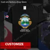 Costa Rica Flagge T-Shirt Free Custom Jersey Fans DIY Name Nummer 100 Baumwolle T-Shirts Männer Frauen Lose Casual CRI T-Shirt 220616