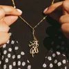 Custome Arabic Necklace Alhamdulillah kalligrafi hänge Koran kedja guld rostfritt stål för kvinnor gud allah Koran juvelgåva