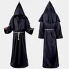 Costume à thème Halloween Mort Cape médiévale Costumes de moines prêtres médiévaux Halloweens Christian CPY moine longue robe sorcier capes à capuchon