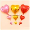 Party Decoration Event Supplies Festive Home Garden 18 Inch Heart-Shaped Aluminum Foil Balloons Valentines Dhwse