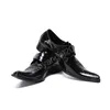 İngiliz iş erkekleri oxford ayakkabılar kare ayak parmağı kayış kayışı brogue ayakkabıları moda erkek parti resmi elbise ayakkabıları siyah