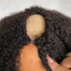 Kinky kıvırcık 1x4 u parça peruk insan saçı doğal brezilya bakire peruklar cüruflu 250 Yoğunluk Siyah kadınlar için tam makine yapımı peruk