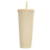 New Tumblers de grande capacidade Cupded Water Cup 710ml Fashion Creative Straw Durian Cup