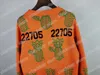 22ss hommes femmes designer chandails ananas Jacquard CHANSONS décontracté ras du cou à manches longues hommes haut sauvage orange S-2XL