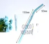ups ensemble de paille en verre transparent combinaison de couleurs résistant à la chaleur protection de l'environnement 10 coude en verre borosilicate à haute teneur de 200 mm