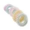 Cały 100pc mieszanka kolorowy elastyczne tpu guma spiralna cewka telefoniczna przewód przewód wiosle włosy krawat scrunchie
