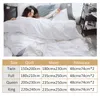Nordic Bedding Set Luxury Duvet Cover with Flat Sheet 4-piece Solid Color White Covers Queen King Size Grey Ab Side