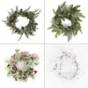 Christmas Red Berry Pinecones Green Snow Branch Decorations for Home Navidad Artificial Plant Natal Wreath Garland Y201020