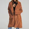 Women's Trench Coats Womens Coat Ladies Warm Faux Furry Jacket Winter Solid Turn Down Collar Outerwear Women Casaco Feminino