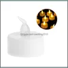 Bougies Décor À La Maison Jardin Led Photophore Thé Sans Flamme Lumière Colorf Jaune À Piles De Mariage Fête D'anniversaire Décoration De Noël 8 Co