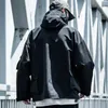 Мужские куртки Techwear Черная куртка-карго Мужские толстовки в стиле сафари Мужское пальто с капюшоном Толстовка на молнии Корейская уличная одежда Хип-хоп ОсеньМужская
