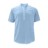 Camisa masculina de verão shortsleeeved Camiseta algodão e linho casual camiseta camiseta masculina blusa respirável 220615