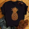 Harajuku Kawaii ananas imprimé femmes T-shirt vêtements Streetwear T-shirt dessin animé graphique t-shirts lâche femmes hauts noirs