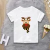 T-shirts kerstkatoen kinderen kinderen t-shirt voor jongen en meisjes verjaardagscartoon t-shirt kerstman print tops korte mouwen 2022 zomerse shirt