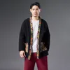 Asian ethnic clothing oriental Hanfu male Top Vintage cotton linen breathable men's clothes Spring Autumn outfit