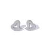 New Fashion European and American Hip Hop Love Earrings Retro Irregular Zircon Hollow Heart-shaped Earrings Ins High-end Earrings for Women and Men Party Gifts