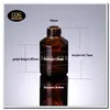 Envase vacío de gotero de aceite esencial de vidrio ámbar de 1 oz, botella cosmética redonda de vidrio ámbar de 30 ml con gotero dorado al por mayor