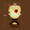 Bordslampor Flower Glass Desk Lamp f￶delsedagspresent Desktop Lighting Touch K￤nslig switch f￶r Living Roomtabletable