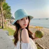 Solid Color Wide Brim Hats Raw Edge Hink Hat Outdoor Sun Hat Men's and Women's Vacation Case Cap