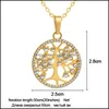 Pendant Necklaces Pendants Jewelry Tree Of Life Necklace For Women Trendy Crystal Gold/Sier Color Nordic Talisman Bijoux Femme1 Drop Deliv
