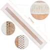 Cilected Cotton and Linen Splicing Tassel Table Runner for Wedding Banquet Farmhouse Decoration Beige Long Cloth 220615