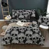 Dream Ns Flower Skull Beddings and Bed Sets Black Color Duvet Cover King Size Luxury Sugar Bedding Set Queen Pn007