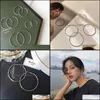 Diferente tamanho grande círculo liso aro brinco para mulheres jóias ouro cor simples redondo laço brincos acessórios party drop entrega 2021