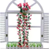 Decorative Flowers & Wreaths Silk Artificial Lily Flower Vine Wall Hanging Basket Balcony Home Decoration Wedding DecorDecorative