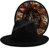 Tiger Stampa Fedora Hat Women Men Wide Brim Hats Woman Hat Hat Fedoras Man Fashion Cap Casual Female Maschio Top Coperture Caps