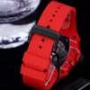 Röd kolfiber F1 MENS Titta på Luminous Skeleton Dial Japan Automatisk rörelse SAPPHIRE GLASS PERSONALISERAD RUMBLEM HANRSWATCH 44MM