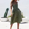 Abiti casual Ladies Vintage Beach Dress Midi Button Polka Dot Stried Women Summer 2022 Boho Sexy Floral Female Dresscasual