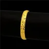 10 мм Браслет женское браслет резной звезды 18к желтый золотой заполненный свадьба свадьба Дубай свадьба женские браслеты винтажные украшения Dia 60mm