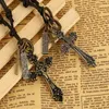 Pendant Necklaces Foreign Trade European And American Leather Selling Alloy Cross Two Colors OptionalPendant