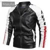 Maxulla Hommes Vestes En Cuir Casual Moto Pu Veste Mâle Outfit Slim Fit Biker Vestes En Cuir Vêtements 5XL L220801