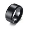 Обручальные кольца со скошенными краями, 10 мм, черное матовое покрытие с индивидуальной гравировкой из нержавеющей стали15310465331004