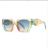 Retro Polygon Cat Eye Sonnenbrille Frauen Marke Designer Mode Farbverlauf Shades Leopard Bunte Klare Sonnenbrille Damen UV400