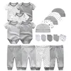 Unisex Born Baby Boy Kleding BodysuitsBroekHoedenHandschoenen Baby Meisje Kleding Katoenen Kleding Sets LJ201223