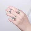 Cluster Rings 2022 925 Silver Ring for Women Party Jewelry Open Size Zircon Heart Geometric Lady Valentine's Day GiftsCluster Wynn22