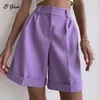 Blessyuki Summer High Waist Shorts Pants Women Casual Loose Elegant Office Female Korean Solid Soft Straight Pant 220509
