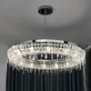 New Chrome Chandelier Lamp for Living Room Crystal Hanging Light Fixture Bedroom Round Dining LED Lamp Post Modern Indoor Lighting