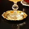 6 st Classical Golden Cocktail Metal Coaster Continental Vintage Zinklegering Geplateerde Vergulde Mat Placemat Diameter 10,5 cm WF