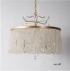 Amerikan kristal püsküllü kolye lambaları Avrupa altın kolye ışıkları fikstürü lüks droplight led modern yatak odası yemek odası ev kapalı aydınlatma umsanna