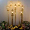 Lâmpadas de piso Decoração de casamento Luzes de lâmpada de diamante dourado guia de lâmpada de ferro estágio de decoração de bosque de bosques