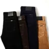 Men's Pants 2022 Autumn Winter Brand-fitting Straight Stretch Corduroy Classic Youth Cotton Flannel Slim-fit Trousers