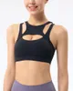 Yoga outfit kvinnor sexig ihålig sport bh fitness push up underkläder hög styrka topp stötbeständig löpning plus size vestyoga