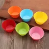 9 cm Runde Kuchen Tasse Pudding Silikon Form Muffin Tasse DIY Backen Hause Küche Werkzeuge 6 Farben Inventar Großhandel